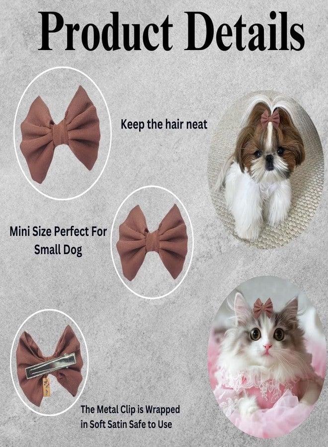 ويستيرن إرا مشبك شعر للكلاب بتصميم فيونكة مستوحى من العصر الغربي | إكسسوار أنيق للحيوانات الأليفة | ناعم ومريح | مناسب للكلاب الصغيرة والمتوسطة والكبيرة | مثالي للعناية الشخصية، جلسات التصوير، والحفلات. تصميم عصري ومتين للحيوانات الأليفة (بني) - Image 3